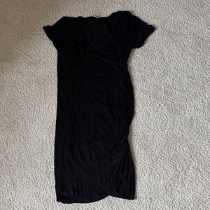 Elegant Black Women's Cinched Maternity Dress